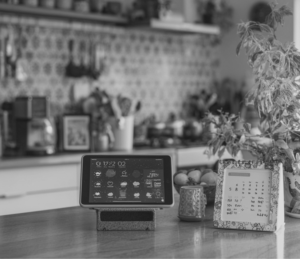 A sim on an iPad displaying weather and forecast